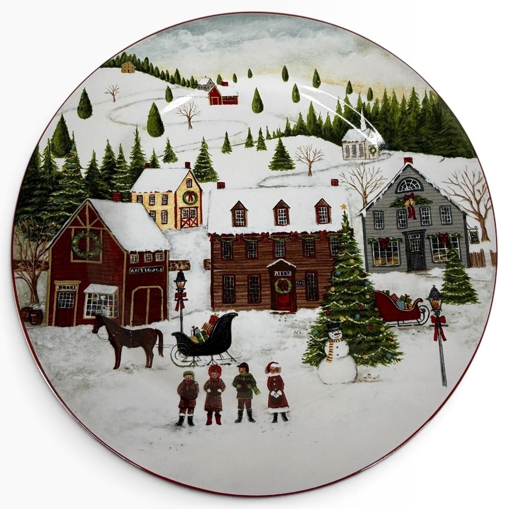 David Carter Brown Christmas Valley Salad Dessert Plate Sakura Oneida Valley